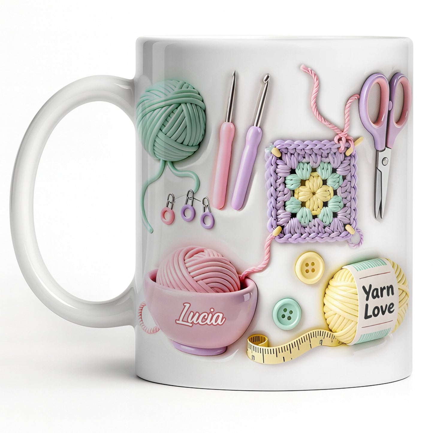 Celebrate Your Love For Crafting With Yarn And Needles - Personalized Custom Coffee Mug - HOB007_MG