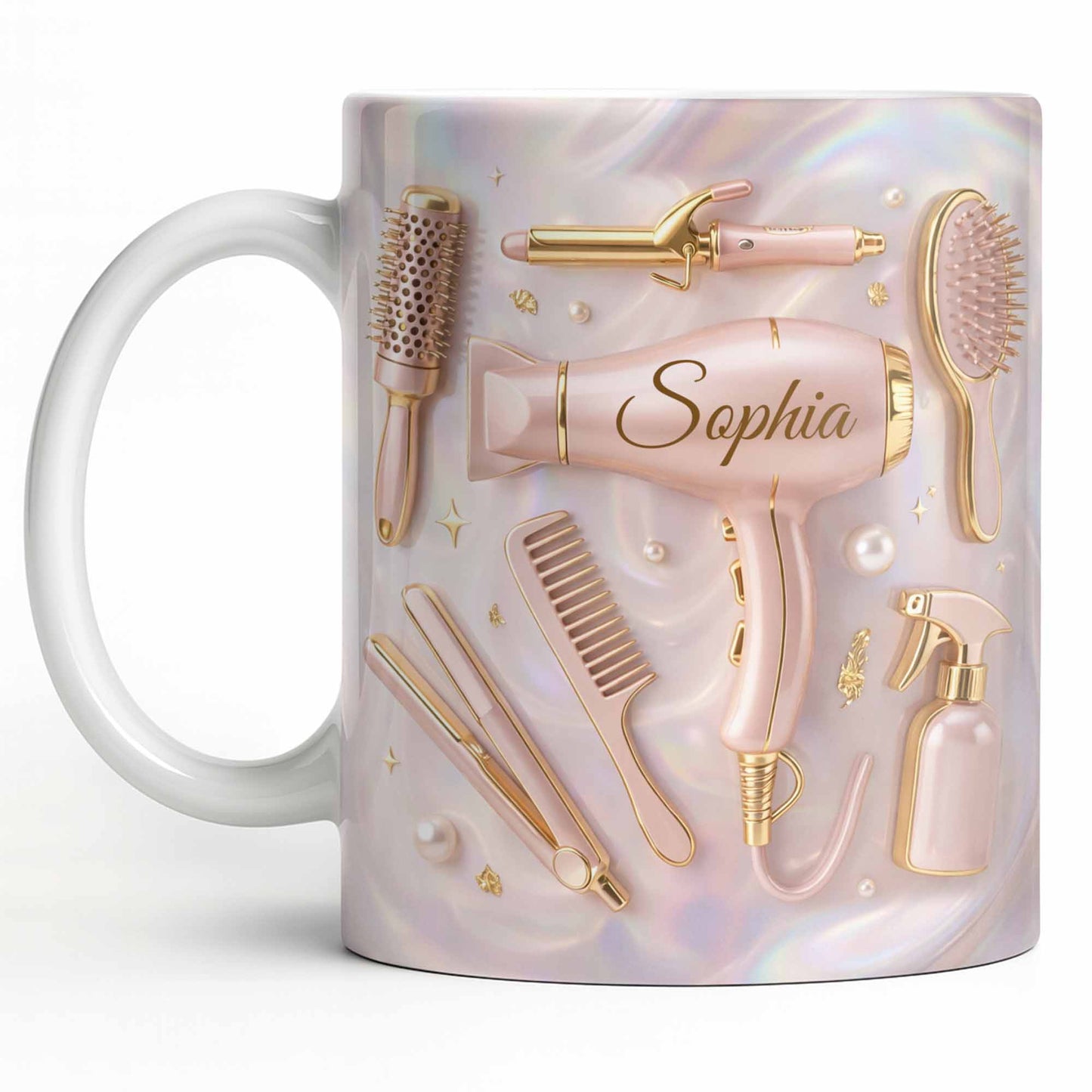 A Touch Of Style And Beauty Hair Dryer And Salon Tools - Personalized Custom Coffee Mug - HOB119_MG