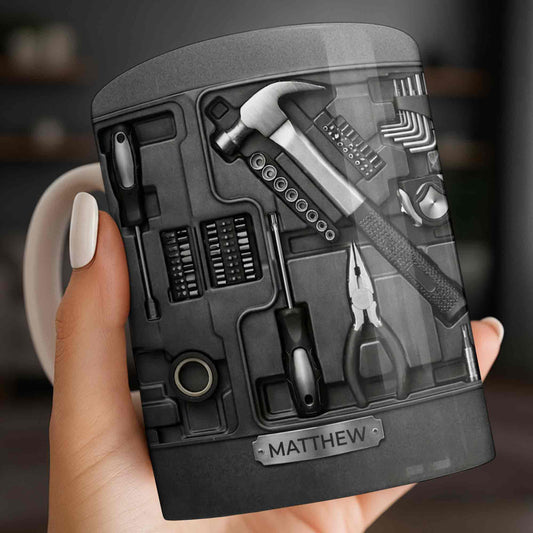 A Master At Work With Tool Kit Design - Personalized Custom Coffee Mug - JBS148_MG