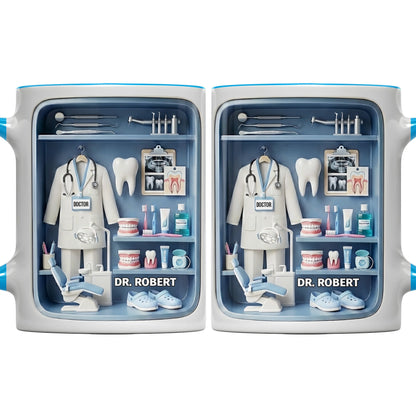 Doctor Of Dental Medicine Teeth And Medical Tools Design - Personalized Custom Accent Mug - DOC094_AMUG