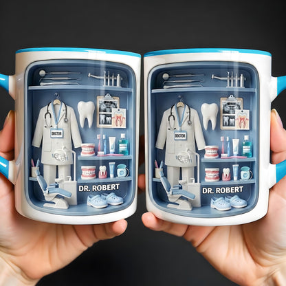 Doctor Of Dental Medicine Teeth And Medical Tools Design - Personalized Custom Accent Mug - DOC094_AMUG