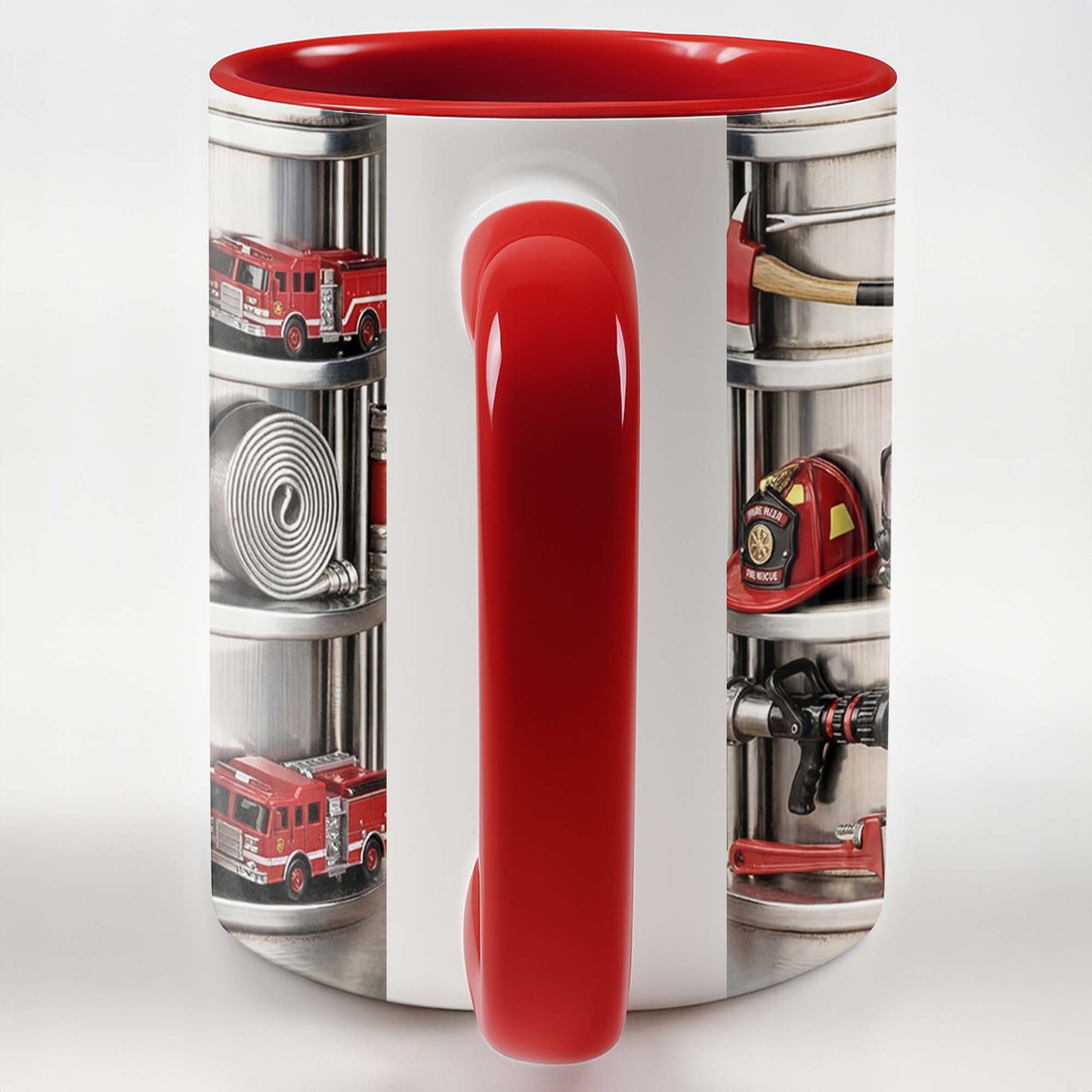 To My Brave Firefighter Fire Truck and Gear - Personalized Custom Accent Mug - FIF050_AMUG