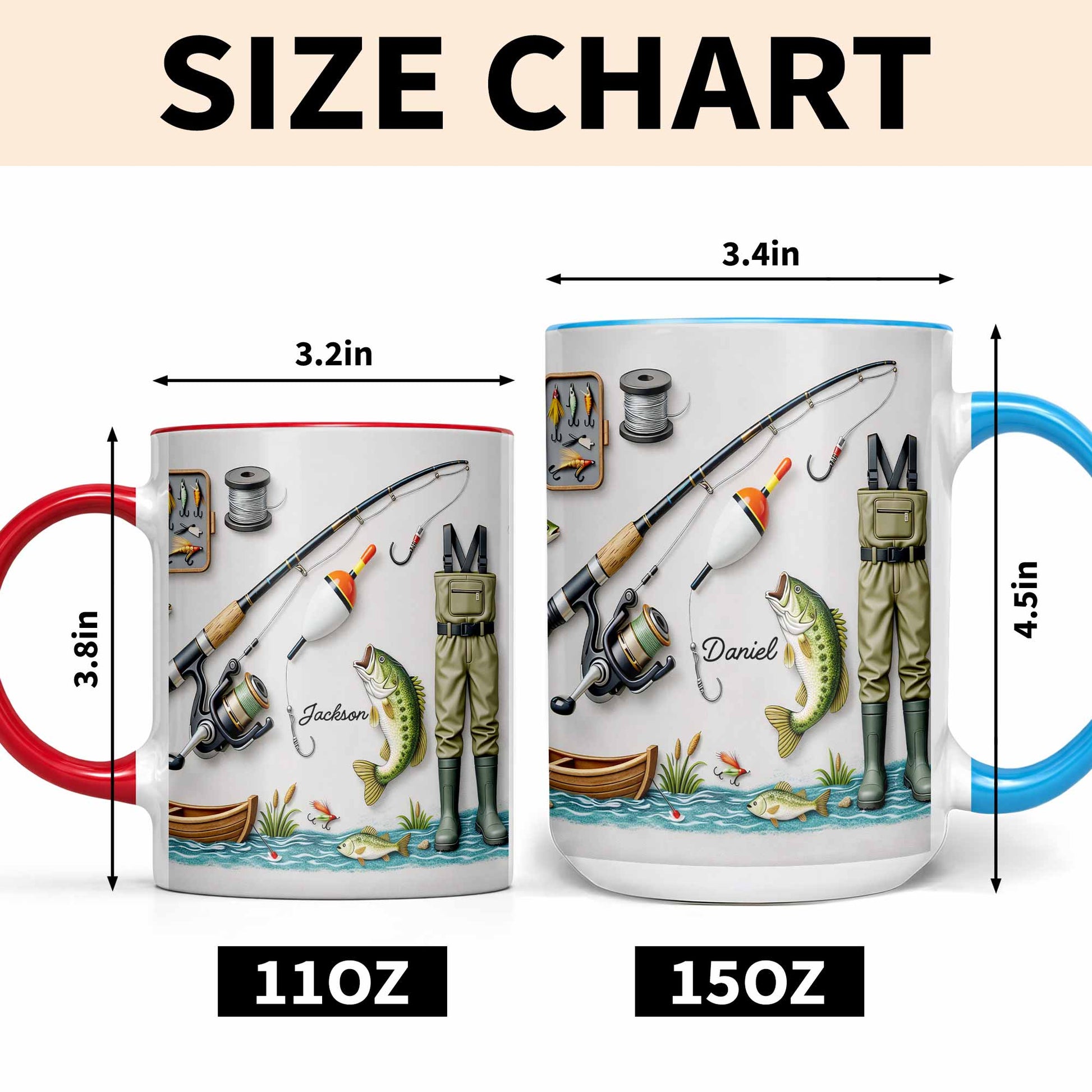 Life Is Better At The Lake Fishing Rod And Bass Fish - Personalized Custom Accent Mug - FISH009_AMUG