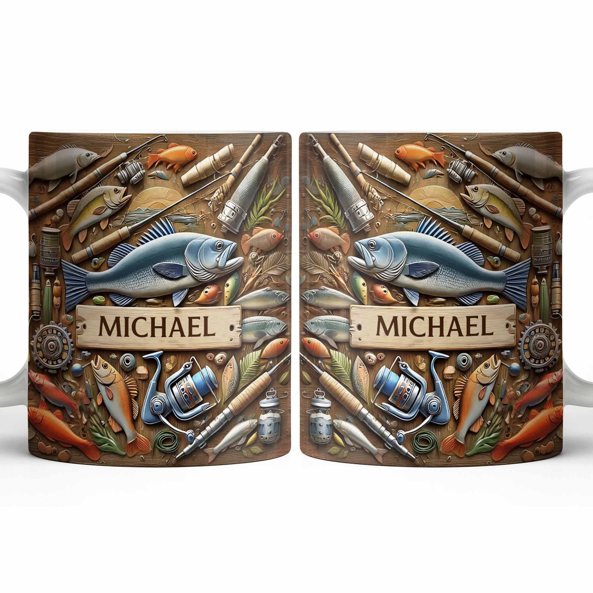 Personalized Mug For Fishing Enthusiasts - Personalized Custom Coffee Mug - FISH019_MG