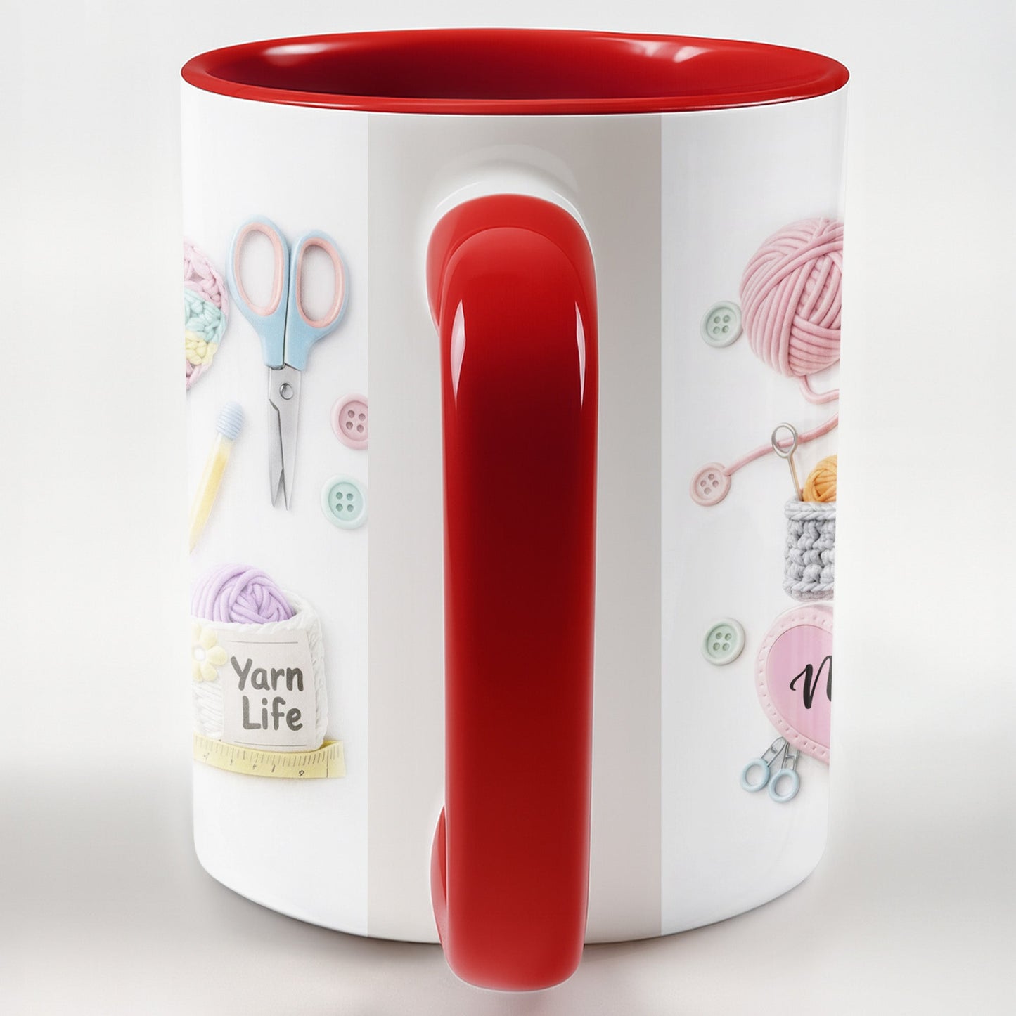 Yarn Life, Crochet Essentials Design - Personalized Custom Accent Mug - HAND005_AMUG
