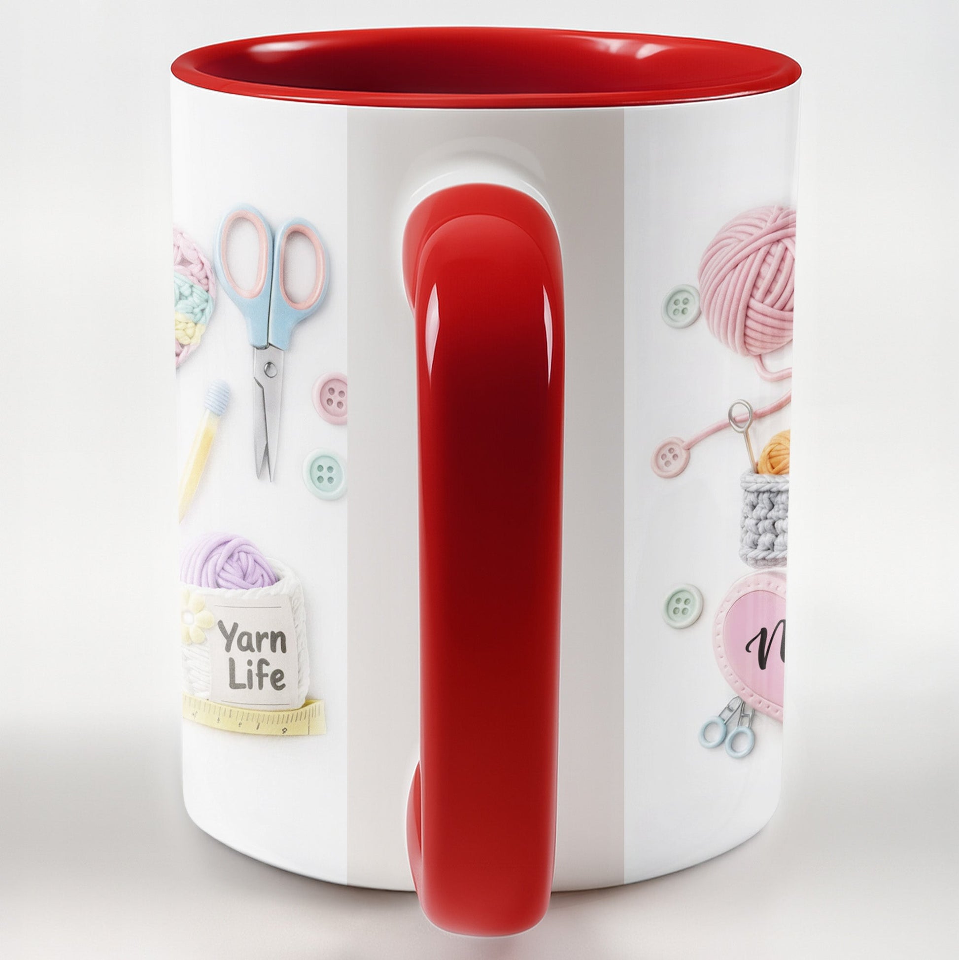 Yarn Life, Crochet Essentials Design - Personalized Custom Accent Mug - HAND005_AMUG