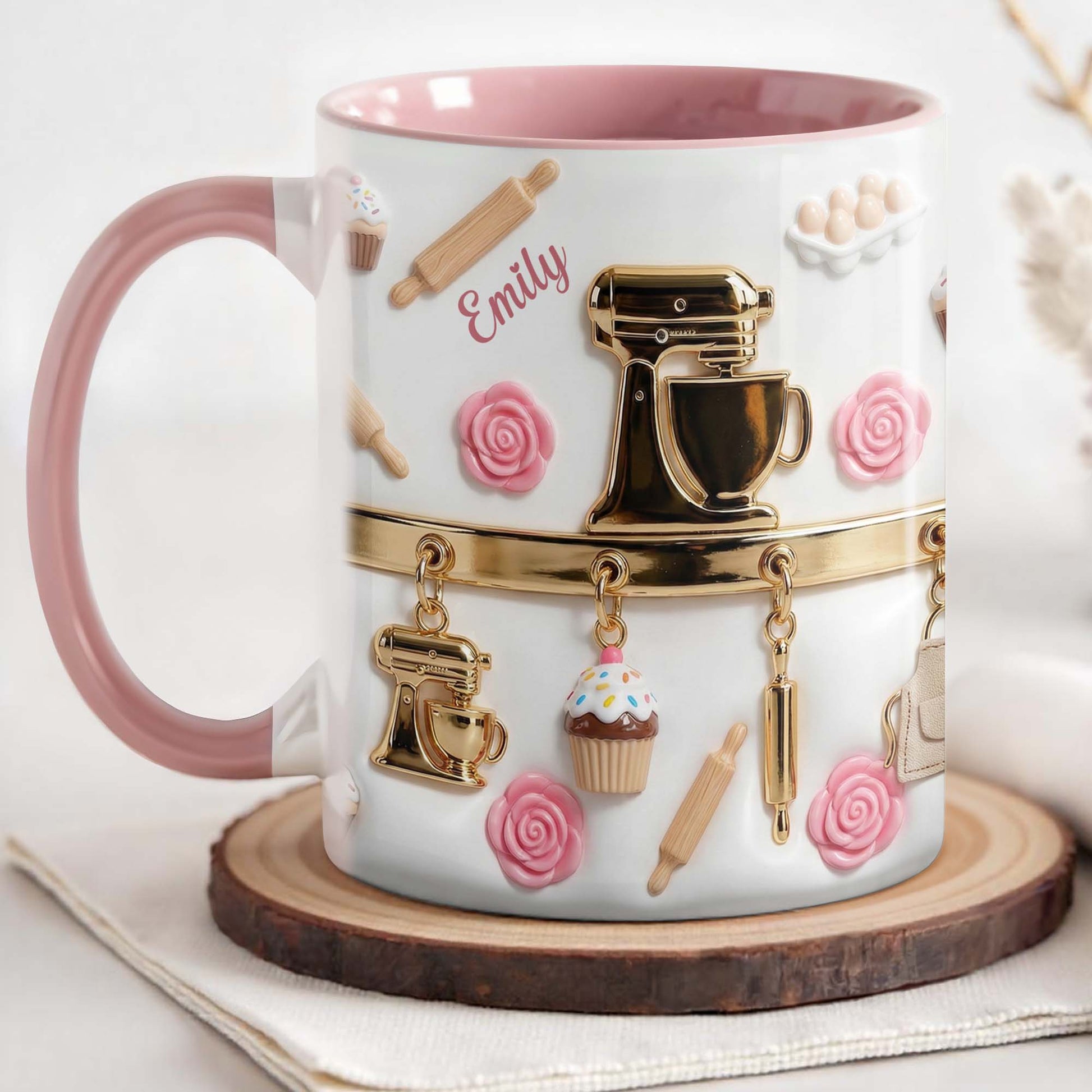 For Those Who Delight In Baking, Mixer, Cupcake, Whisk - Personalized Custom Accent Mug - HOB003_AMUG
