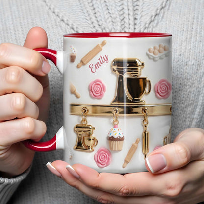 For Those Who Delight In Baking, Mixer, Cupcake, Whisk - Personalized Custom Accent Mug - HOB003_AMUG