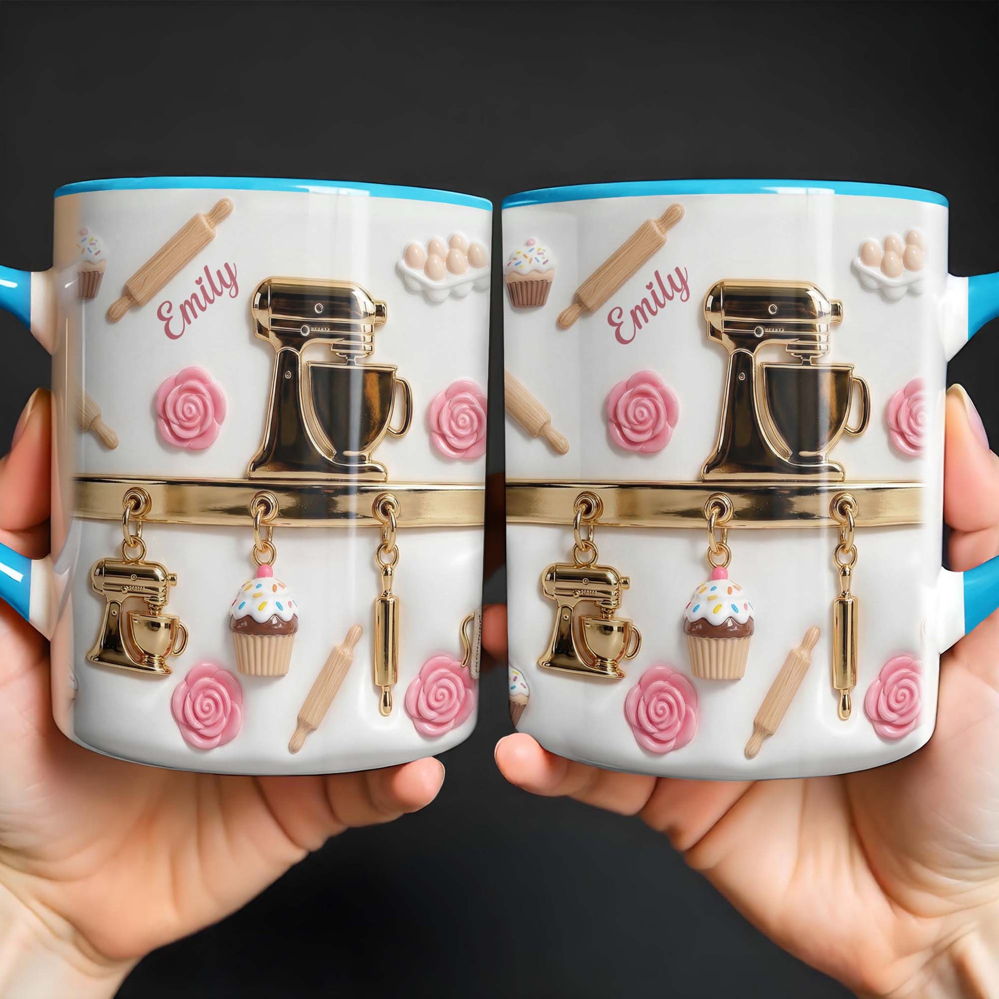 For Those Who Delight In Baking, Mixer, Cupcake, Whisk - Personalized Custom Accent Mug - HOB003_AMUG