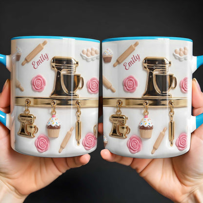 For Those Who Delight In Baking, Mixer, Cupcake, Whisk - Personalized Custom Accent Mug - HOB003_AMUG