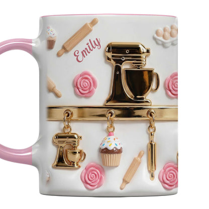 For Those Who Delight In Baking, Mixer, Cupcake, Whisk - Personalized Custom Accent Mug - HOB003_AMUG