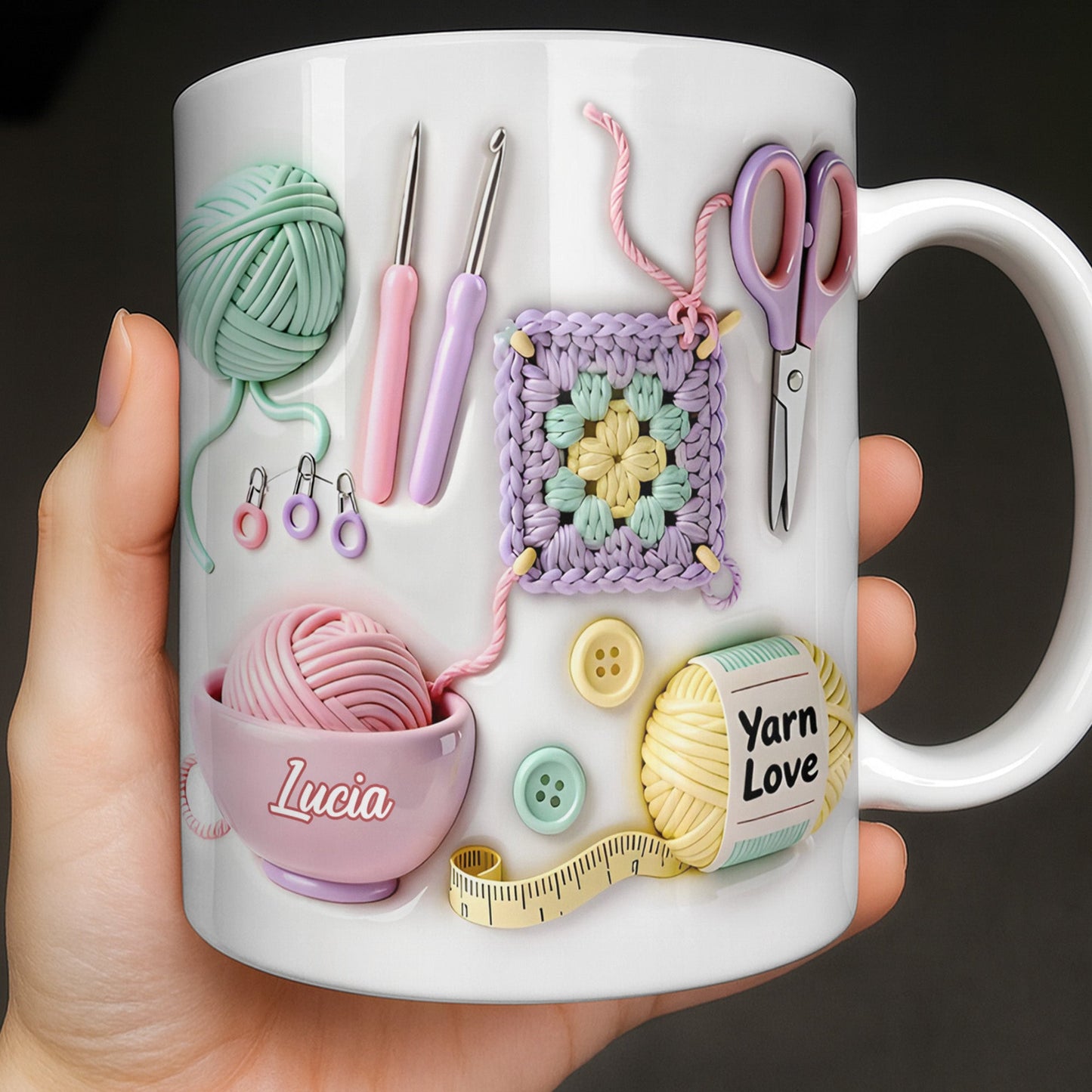Celebrate Your Love For Crafting With Yarn And Needles - Personalized Custom Coffee Mug - HOB007_MG