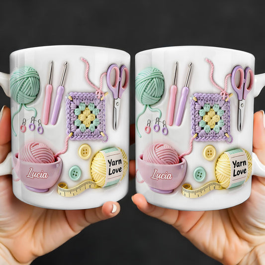Celebrate Your Love For Crafting With Yarn And Needles - Personalized Custom Coffee Mug - HOB007_MG