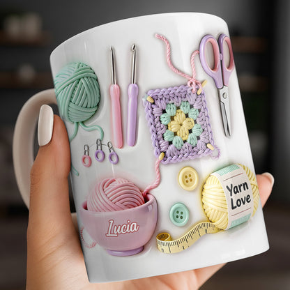 Celebrate Your Love For Crafting With Yarn And Needles - Personalized Custom Coffee Mug - HOB007_MG