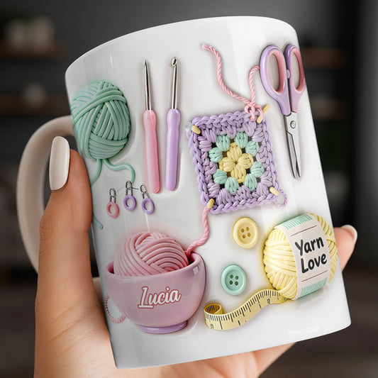 Celebrate Your Love For Crafting With Yarn And Needles - Personalized Custom Coffee Mug - HOB007_MG