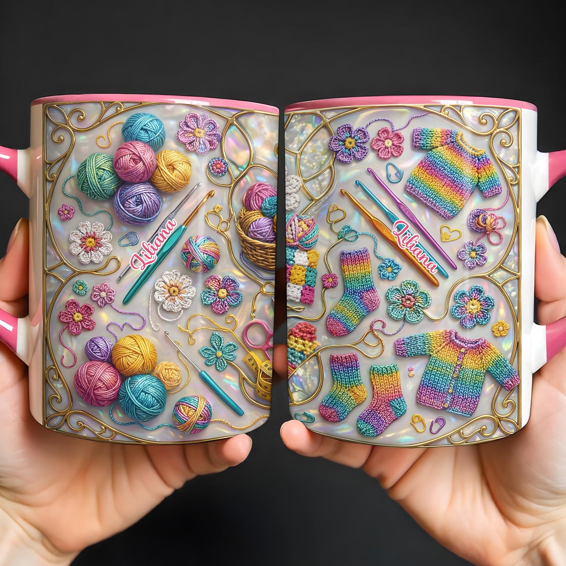 To [Recipient], Craft Your Own World With Yarn And Needles - Personalized Custom Accent Mug - HOB021_AMUG
