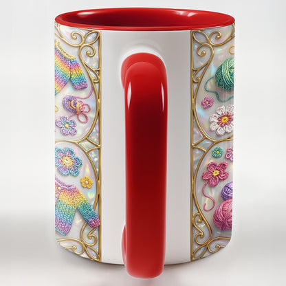 To [Recipient], Craft Your Own World With Yarn And Needles - Personalized Custom Accent Mug - HOB021_AMUG
