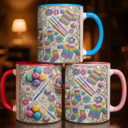 To [Recipient], Craft Your Own World With Yarn And Needles - Personalized Custom Accent Mug - HOB021_AMUG