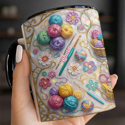 To [Recipient], Craft Your Own World With Yarn And Needles - Personalized Custom Accent Mug - HOB021_AMUG