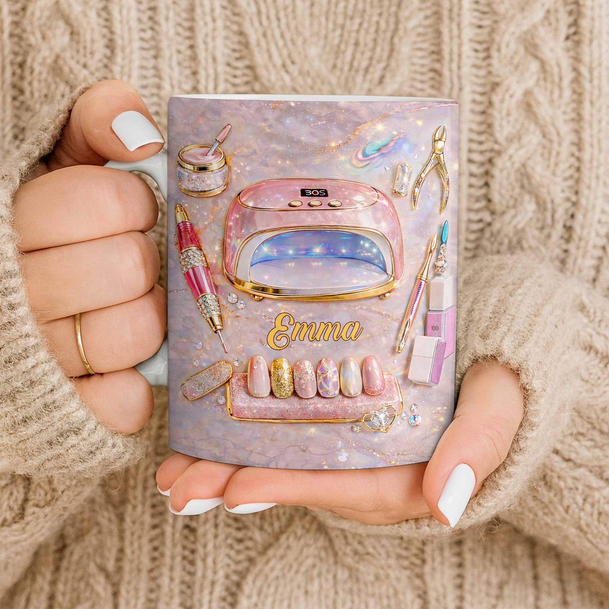 Stylish Nail Art Accessories Design - Personalized Custom Coffee Mug - HOB058_MG