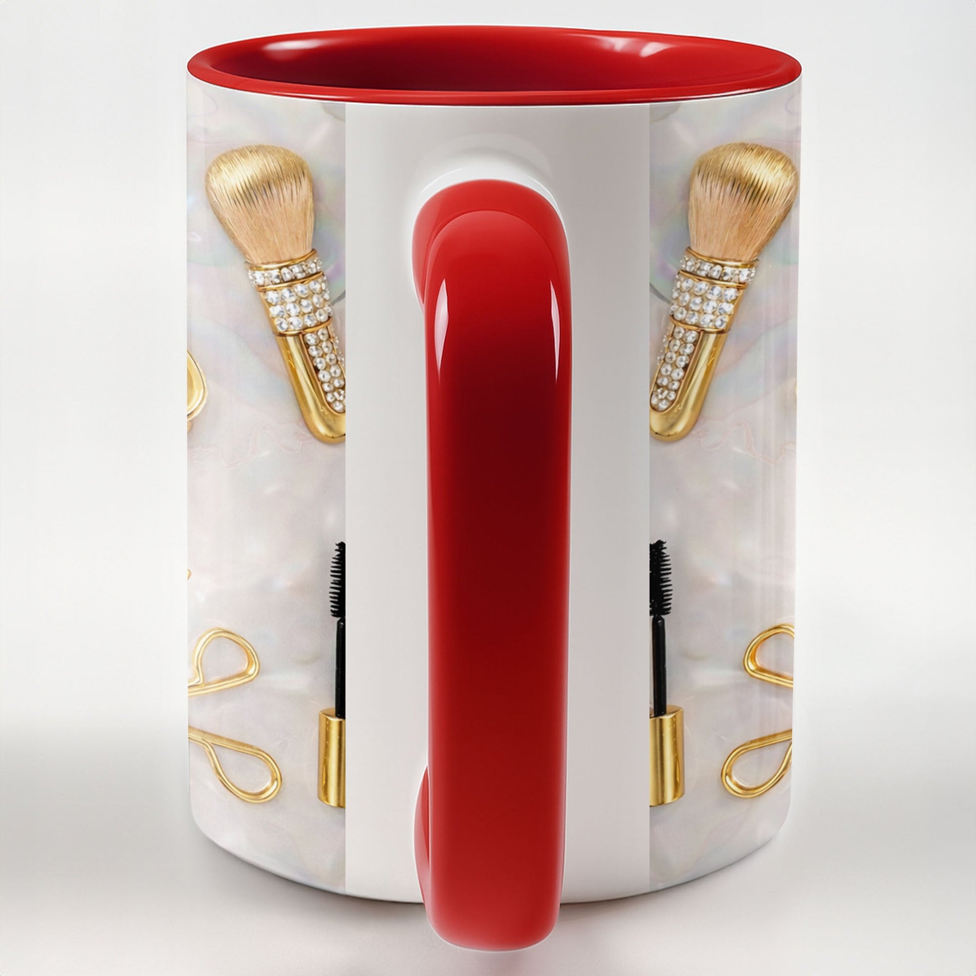 Stay Fabulous With Glamorous Makeup Essentials And Gold Cosmetics - Personalized Custom Accent Mug - HOB093_AMUG