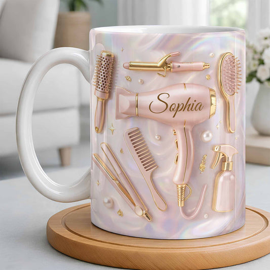A Touch Of Style And Beauty Hair Dryer And Salon Tools - Personalized Custom Coffee Mug - HOB119_MG
