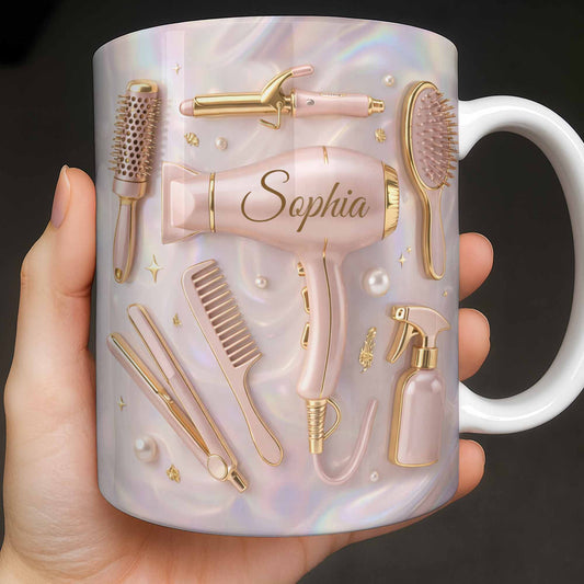 A Touch Of Style And Beauty Hair Dryer And Salon Tools - Personalized Custom Coffee Mug - HOB119_MG
