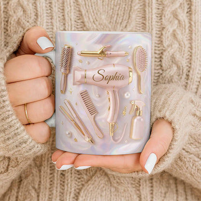 A Touch Of Style And Beauty Hair Dryer And Salon Tools - Personalized Custom Coffee Mug - HOB119_MG