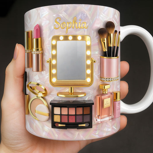 Beauty Is Being Yourself Makeup Mirror And Cosmetic Accessories - Personalized Custom Coffee Mug - HOB176_MG