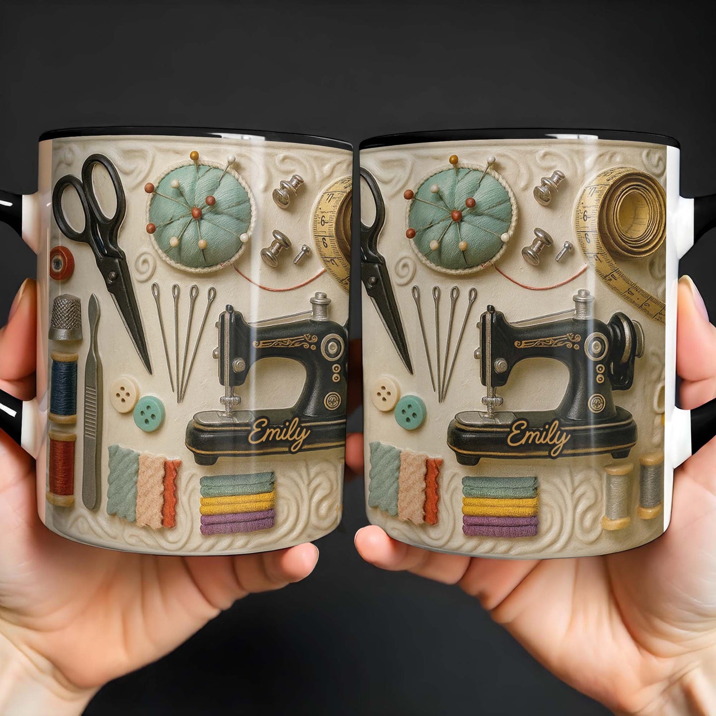 Perfect Gift For Creative Souls With Sewing Theme - Personalized Custom Accent Mug - JBS020_AMUG