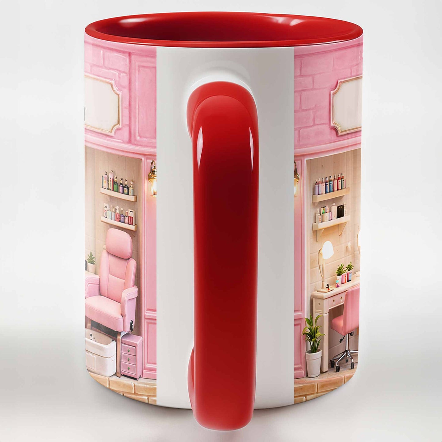 My Nail Salon With Pink Interior And Polish Bottles - Personalized Custom Accent Mug - JBS108_AMUG
