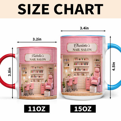 My Nail Salon With Pink Interior And Polish Bottles - Personalized Custom Accent Mug - JBS108_AMUG