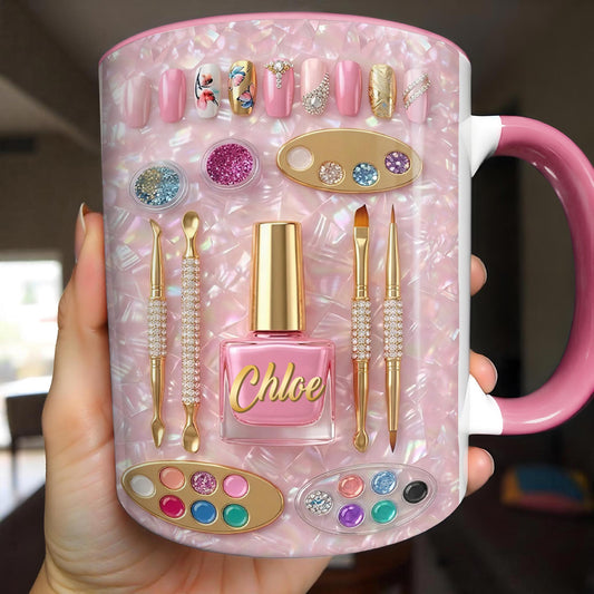 Stay Fabulous Manicure Set With Nail Polish And Beauty Tools - Personalized Custom Accent Mug - JBS130_AMUG
