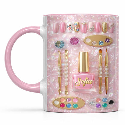 Stay Fabulous Manicure Set With Nail Polish And Beauty Tools - Personalized Custom Accent Mug - JBS130_AMUG