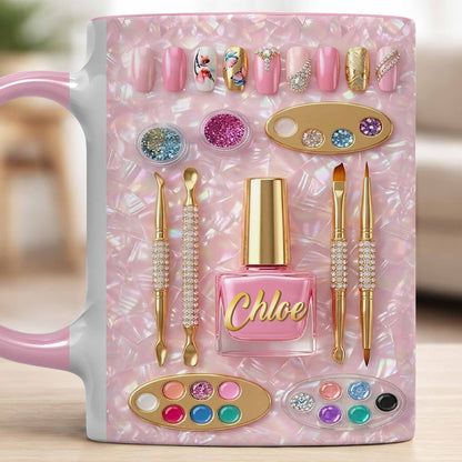 Stay Fabulous Manicure Set With Nail Polish And Beauty Tools - Personalized Custom Accent Mug - JBS130_AMUG
