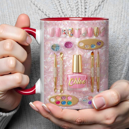 Stay Fabulous Manicure Set With Nail Polish And Beauty Tools - Personalized Custom Accent Mug - JBS130_AMUG