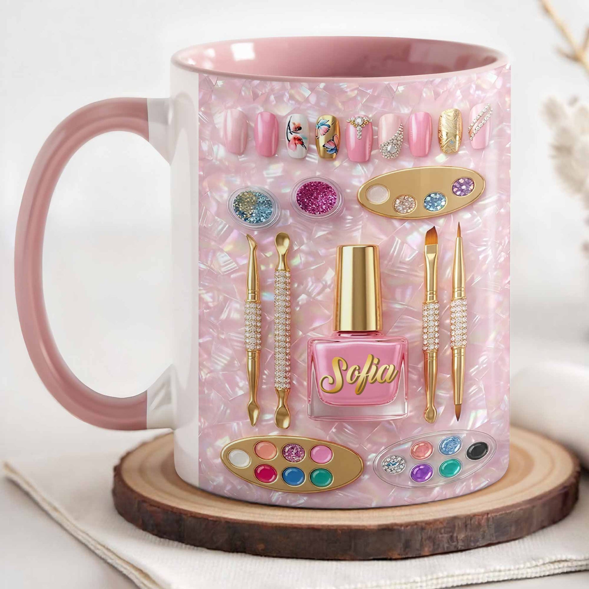 Stay Fabulous Manicure Set With Nail Polish And Beauty Tools - Personalized Custom Accent Mug - JBS130_AMUG