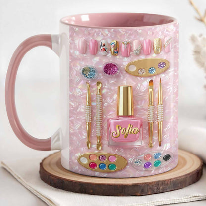 Stay Fabulous Manicure Set With Nail Polish And Beauty Tools - Personalized Custom Accent Mug - JBS130_AMUG