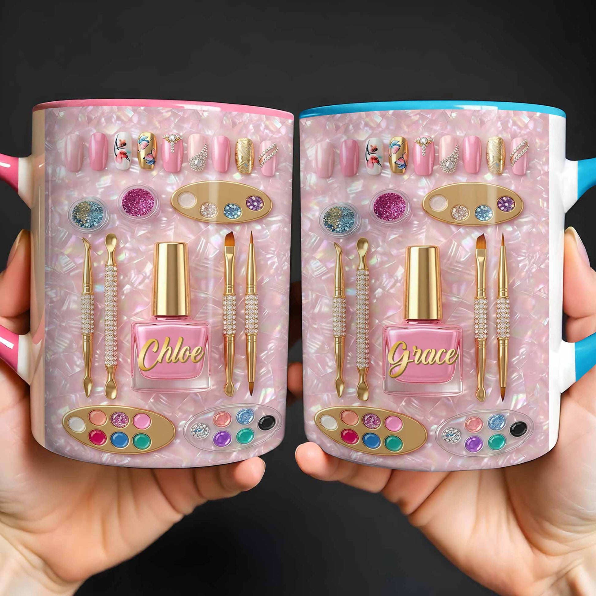 Stay Fabulous Manicure Set With Nail Polish And Beauty Tools - Personalized Custom Accent Mug - JBS130_AMUG