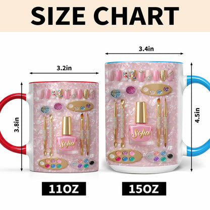 Stay Fabulous Manicure Set With Nail Polish And Beauty Tools - Personalized Custom Accent Mug - JBS130_AMUG