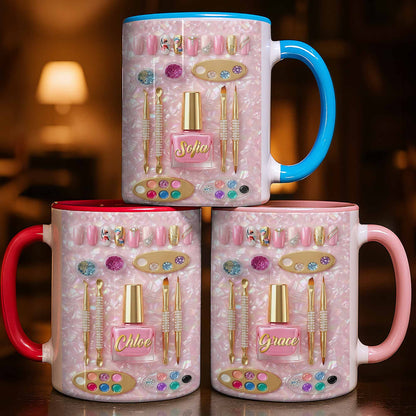 Stay Fabulous Manicure Set With Nail Polish And Beauty Tools - Personalized Custom Accent Mug - JBS130_AMUG