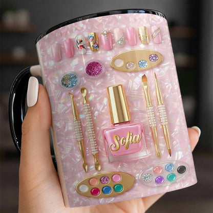 Stay Fabulous Manicure Set With Nail Polish And Beauty Tools - Personalized Custom Accent Mug - JBS130_AMUG