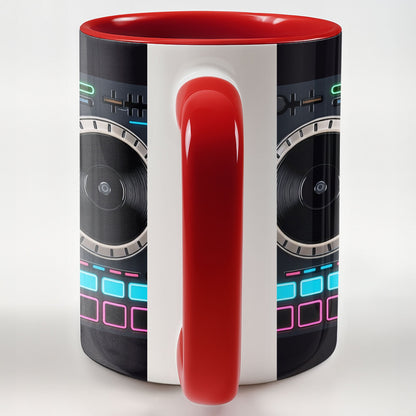 Drop The Beat Personalized DJ Controller Mixer And Turntable - Personalized Custom Accent Mug - JBS137_AMUG