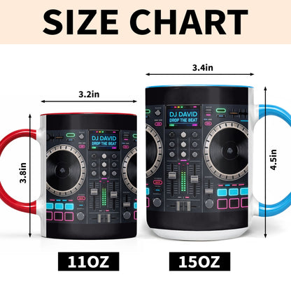 Drop The Beat Personalized DJ Controller Mixer And Turntable - Personalized Custom Accent Mug - JBS137_AMUG