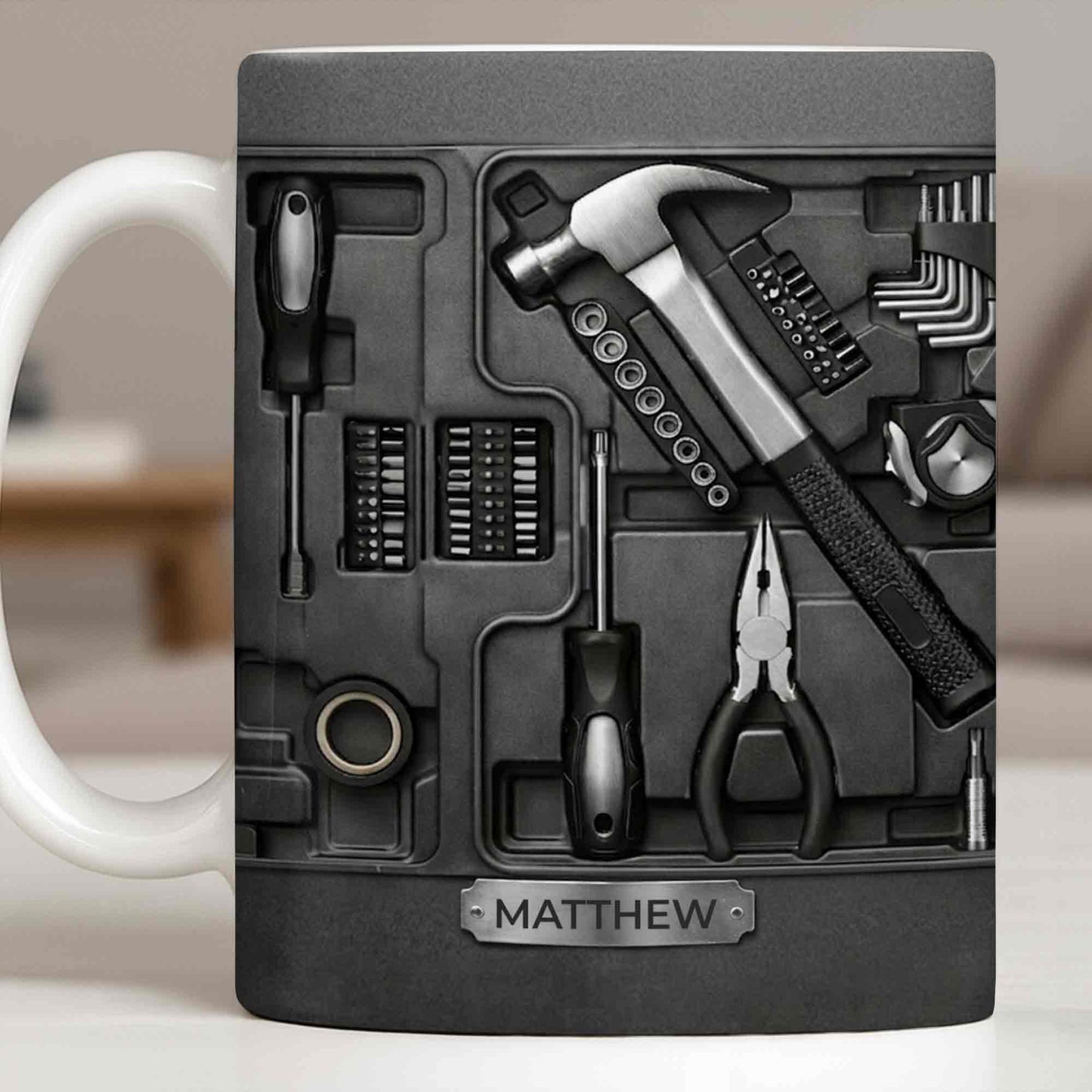 A Master At Work With Tool Kit Design - Personalized Custom Coffee Mug - JBS148_MG