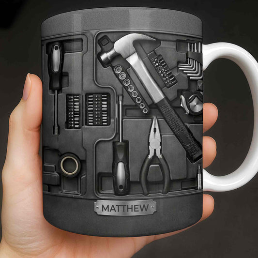 A Master At Work With Tool Kit Design - Personalized Custom Coffee Mug - JBS148_MG