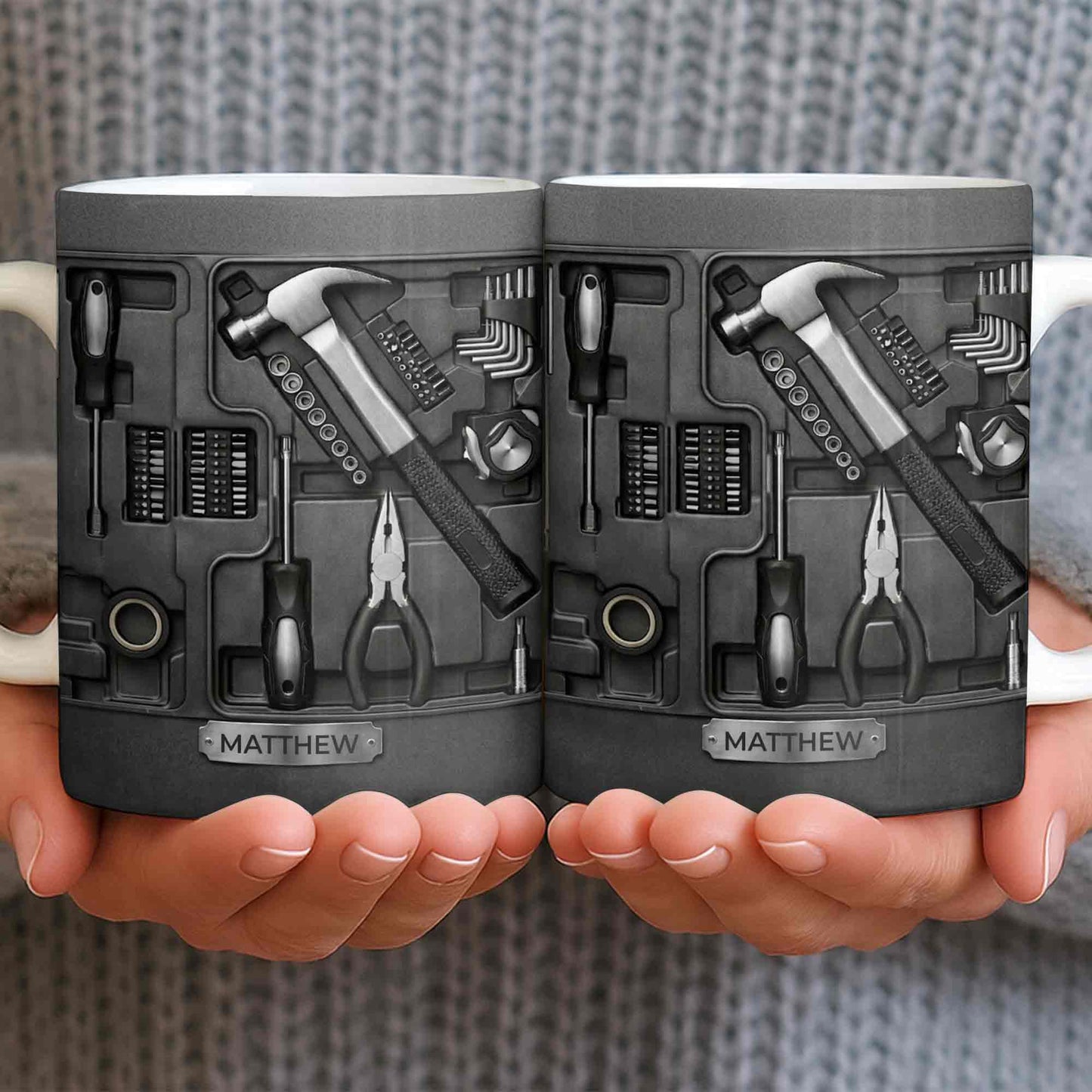 A Master At Work With Tool Kit Design - Personalized Custom Coffee Mug - JBS148_MG