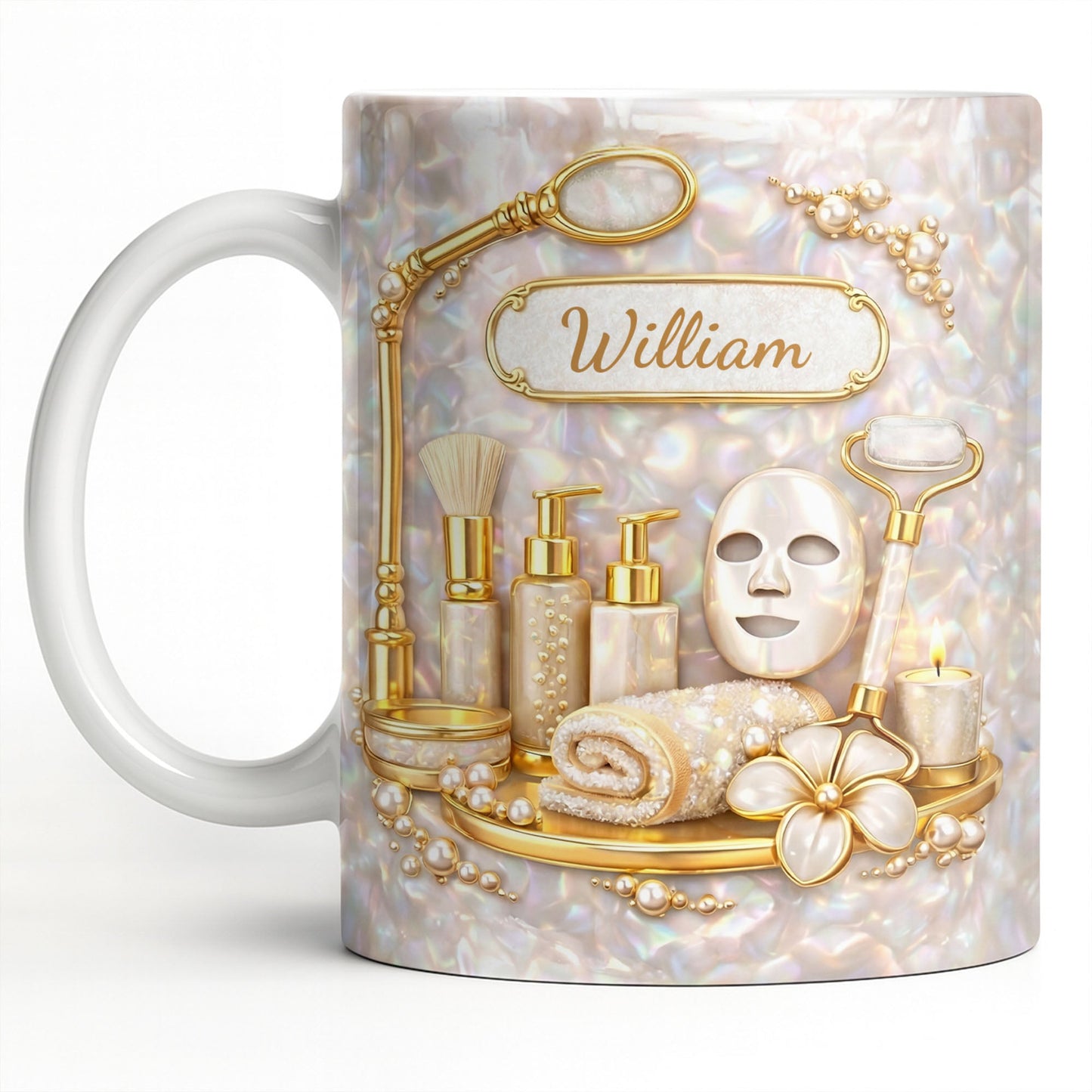 Skincare Essentials For The Best Esthetician With Pearls And Tools - Personalized Custom Coffee Mug - JBS225_MG