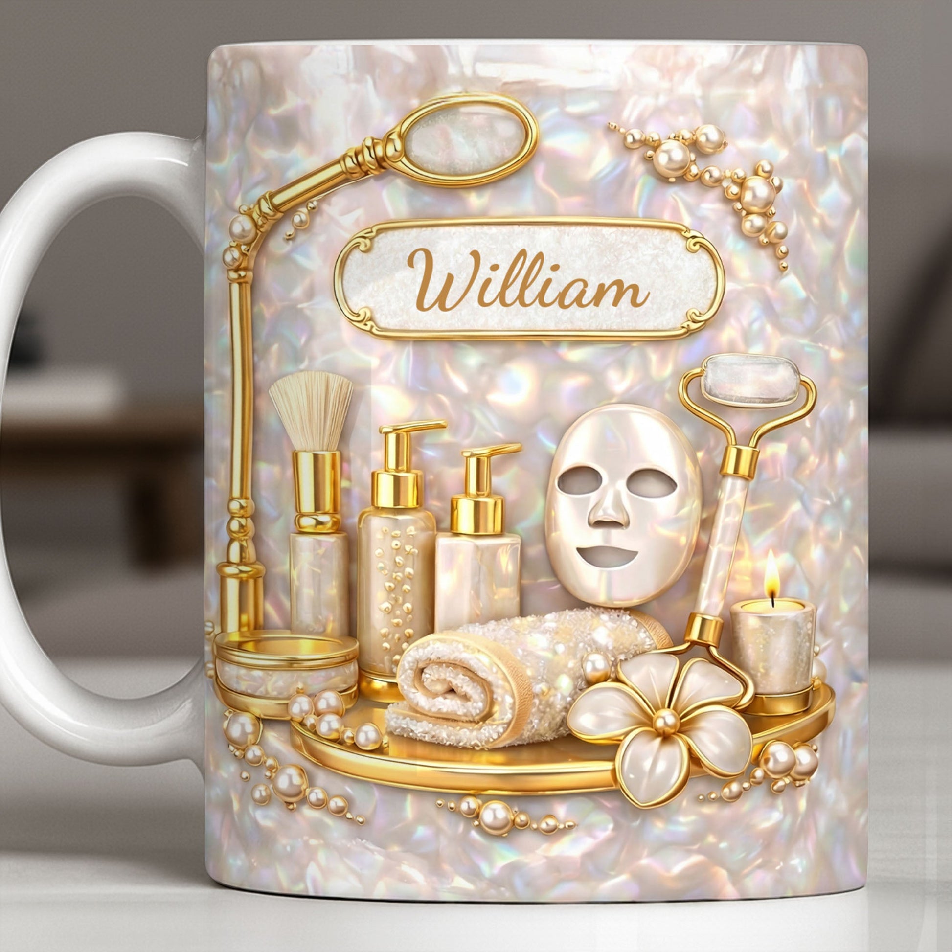 Skincare Essentials For The Best Esthetician With Pearls And Tools - Personalized Custom Coffee Mug - JBS225_MG