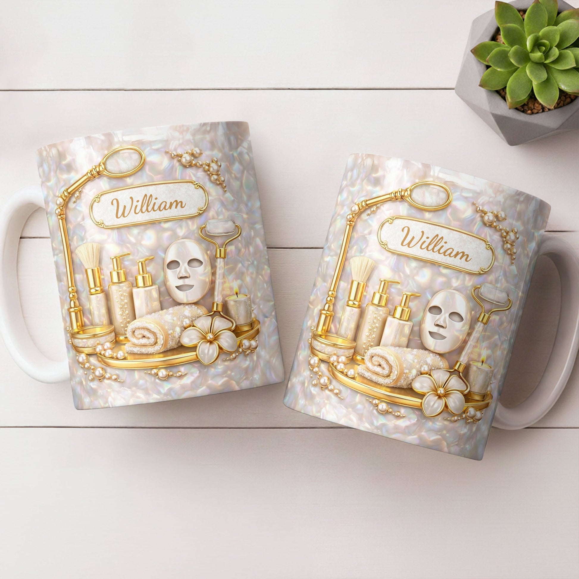 Skincare Essentials For The Best Esthetician With Pearls And Tools - Personalized Custom Coffee Mug - JBS225_MG